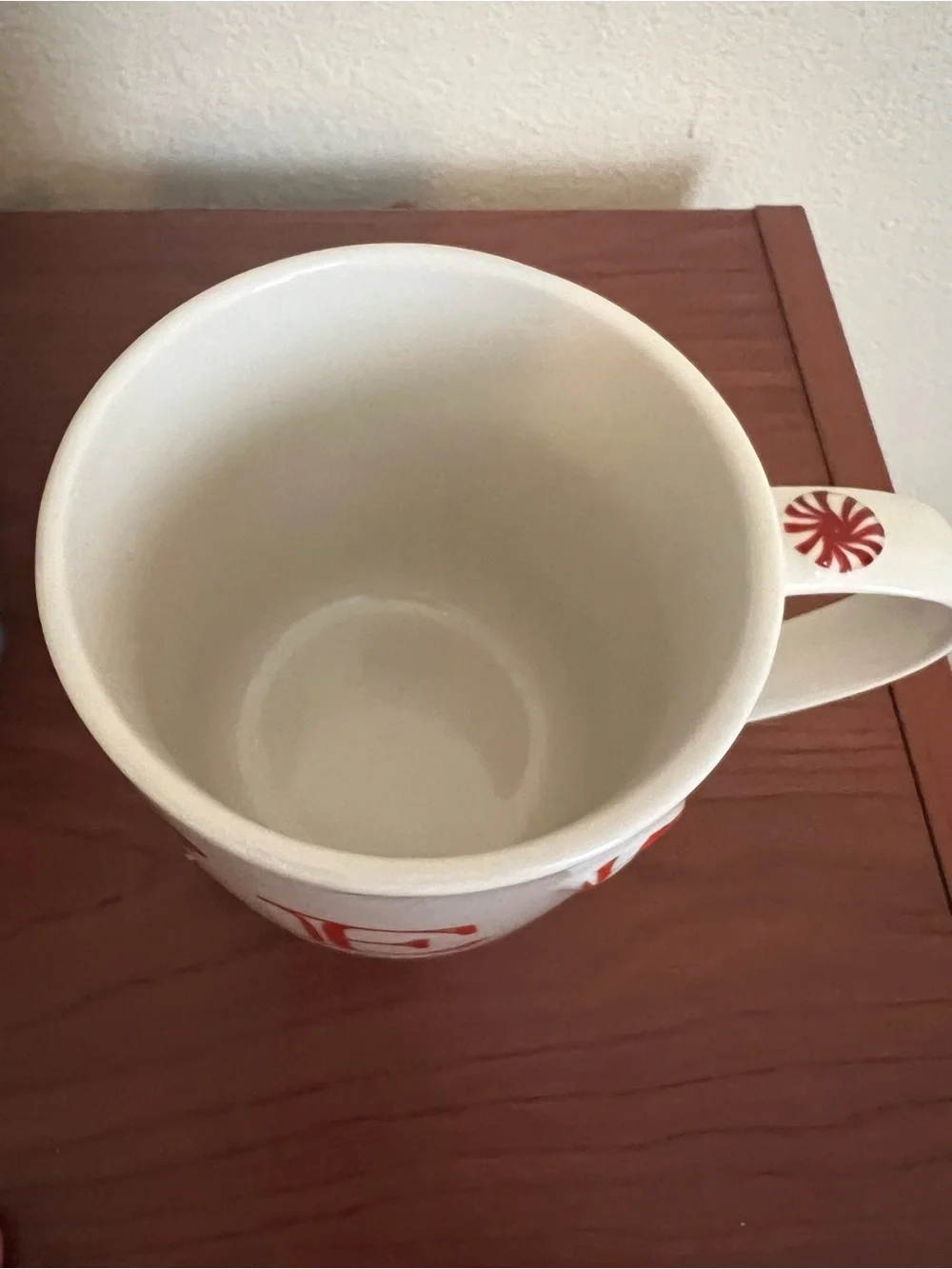 Anthropologie Holifaye Stoneware Monogram Mug Initial E Holiday Motif